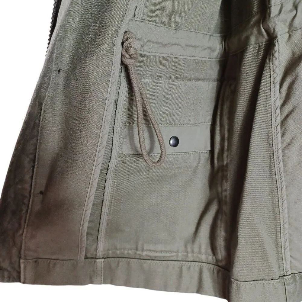 J.Crew XS Military Quilted Boyfriend Fatigue Utility Jacket Army Olive Green